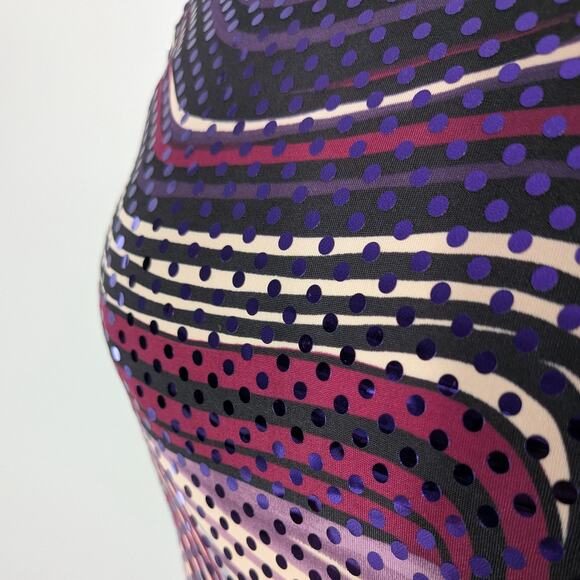 Vintage Y2K Mini Dress L Purple Black Bodycon Sequin Cocktail Going Out Club 90s - Picture 6 of 11